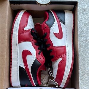 Air Jordan 1 Low Red and White Sneakers